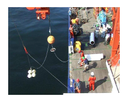 Deployment of the fixed mooring from the German Research Vessel Meteor on January 5th, 2013.